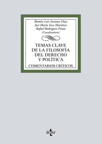 Temas Clave De La Filosofãâa Del Derecho Y Polãâtica, De Soriano Díaz, Ramón Luis. Editorial Tecnos, Tapa Blanda En Español
