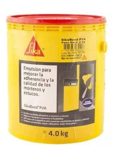 Sikabond Pva 4kl Adherente Para Pintura Y Mortero