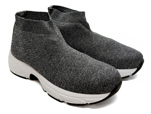 Zapatillas Botitas Elastizadas Mujer Plataforma Tela Liviana