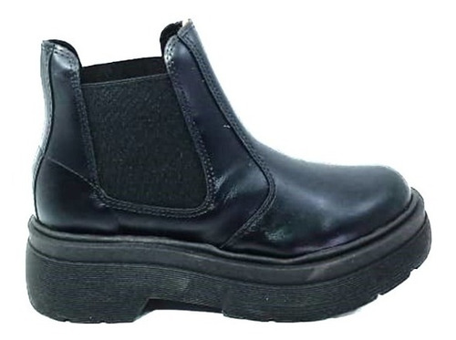 Botas Borcegos Mujer Plataforma Elastico Eco Cuero Liso 2021