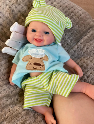 Bebé Reborn Original Silicona Sólida Blandito 26 Cm Sem Doll