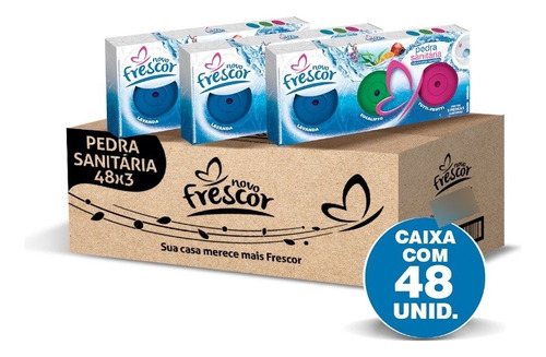 Kit 48 Caixa Com 3 Un Detergente Pedra Sanitária Frescor