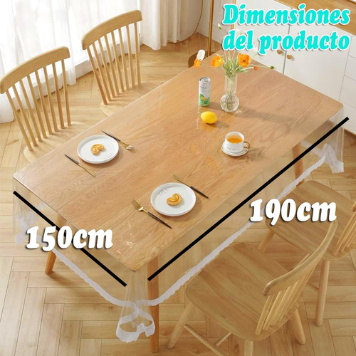 Mantel Protector Mesa Transparente Impermeable Rectangular
