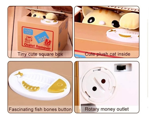 A Alcancía Electrónica Gato Kawaii Roba Monedas Juguete
