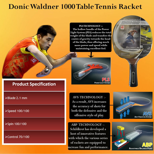 Imagen 4 de 6 de Paleta De Ping Pong Donic Waldner 1000 - Local Olivos