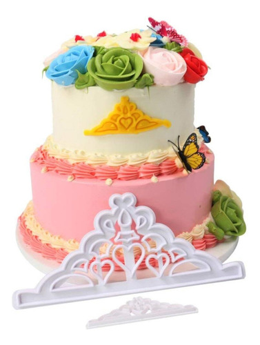 Molde Sello Estampador Cortante Corona X2 Reposteria Fondant