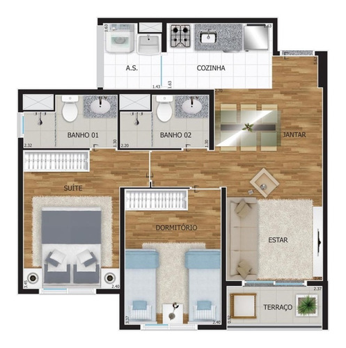 Imagem 4 de 14 de Apartamento Novo, Pronto Para Morar