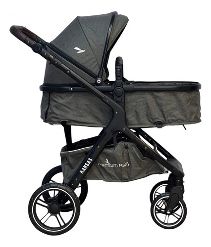Carrinho Ts Kansas Com Base Black/cinza Premium Baby