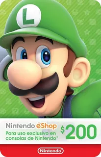 Tarjeta Nintendo Eshop - 200 Mxn Código Digital