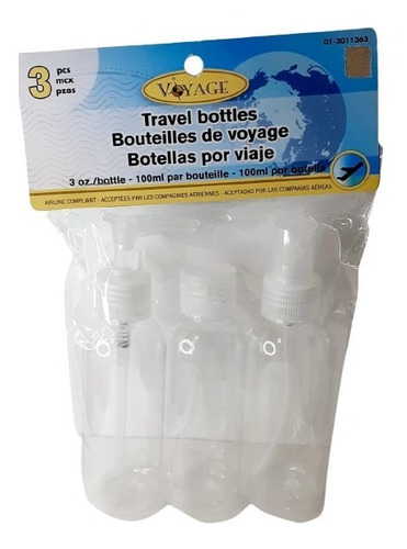 Envases Permitido Equipaje Mano Reutilizable Kit Viajero