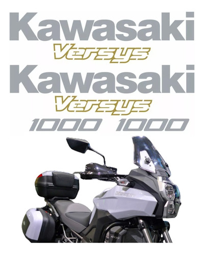 Kit Adesivos Emblemas Para Kawasaki Versys Branca 13412 Cor Prata