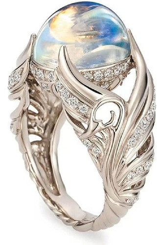 Anillo Floral Unico Plata 925 Con Alas Angel Anillo Joyeria