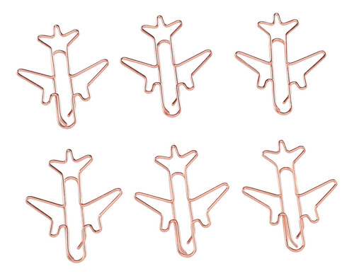 Lindos Sujetapapeles Con Forma De Avión, 80 Unidades, Oro Ro