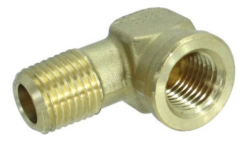Codo Hidraulico Unión 90° Hembra-macho Nptf 1/4x1/4 25401630 Color Dorado