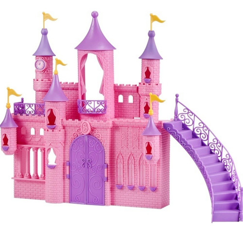 Castillo Princesa Rosa 34cm + Muñeca 10cm Casita Juguete