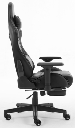 Imagen 3 de 8 de Silla Gamer The Game House Negra Apoyapies Respaldo Premium