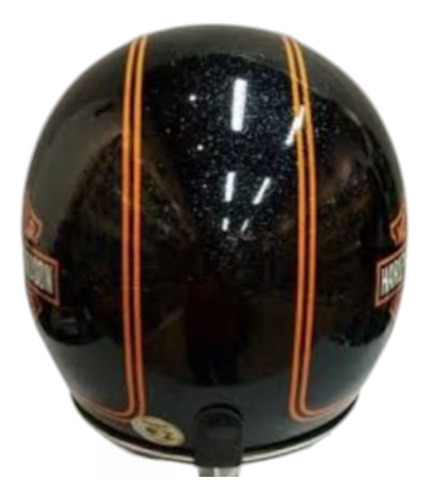 Capacete Aberto Harley Davidson Rebaixado Old School Preto Harley Davidson 56 58