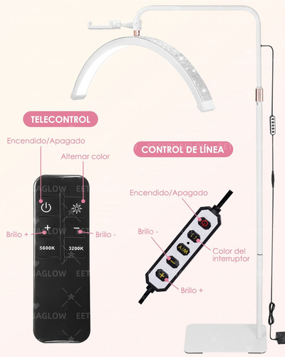 Lámpara De Pie Led Diamond Lámpara De Pestañas De Luz Roja