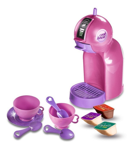 Cafeteira Infantil Expresso Chef Kids Brinquedo Zuca Toys Cor Rosa