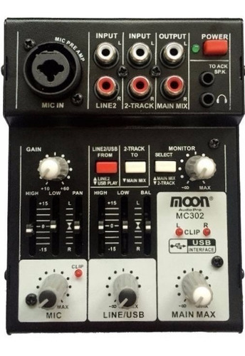 Consola Moon Mc302 Usb Interface  2 Ch Mixer Estudio 18c