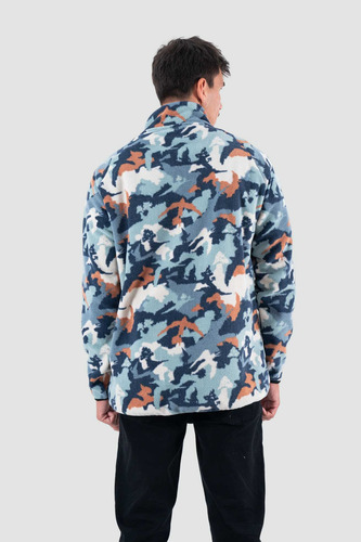 Polar Hombre Half Zip Patch Geo Azul