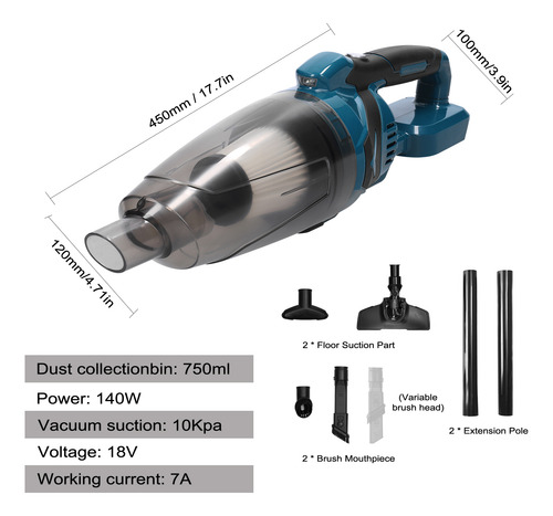 Aspiradora Inalámbrica Inalámbrica Para Coche, 10 Kpa