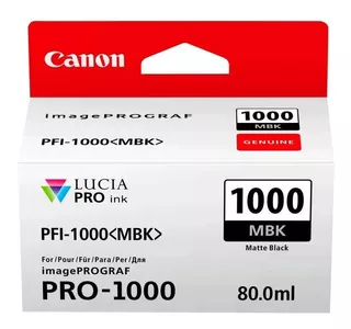 Cartucho Canon Pfi 1000 Mbk Lucia Pro 1000 Negro Mate