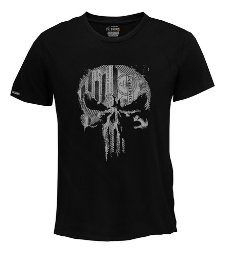 Camiseta Brillo En La Oscuridad Cráneo Logo Hombre Inp Bno