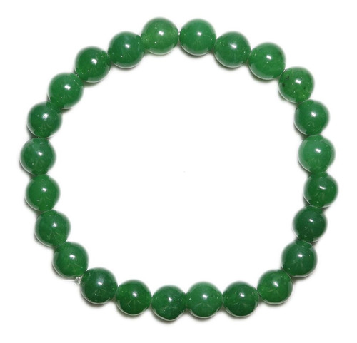 Pulseira De Pedra Quartzo Verde Natural Com Esfera De 8mm