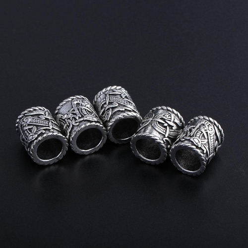 Ge 5 Unids Vikingos Dragones Runa Cuentas De Barba De Pelo