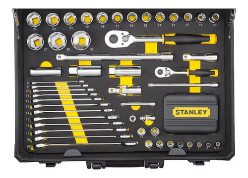 Kit Herramientas Manuales Stanley 142 Piezas Con Maletín Amarillo