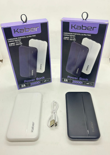 Cargador Portatil Ultra Fino Carga Rapida 20000 Mah Kaber Negro