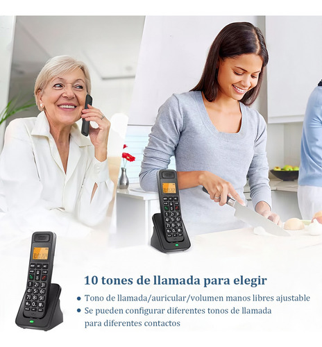 Teléfono Inalámbrico Con Lcd Para Casa Oficina Pack De 2