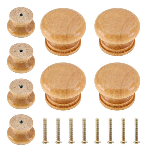 Luomorgo 8 Pcs Nibas De Tocador De Madera Natural, Perillas