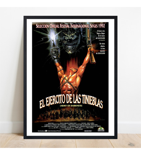 Cuadro Evil Dead Ash Sam Raimi Bruce Campbell Varios Modelos Negro Negro