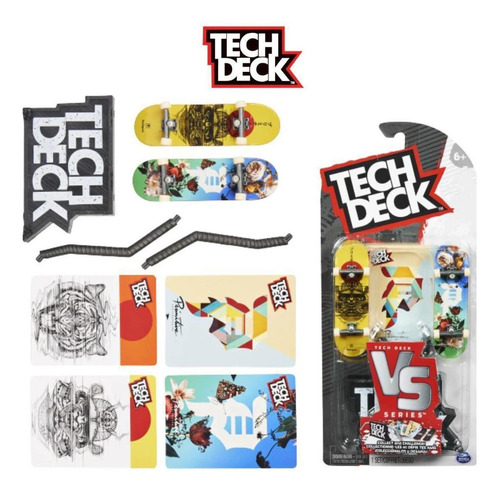 Kit 2 Skate Dedo Obstáculo E Card Primitive Tech Deck 2893