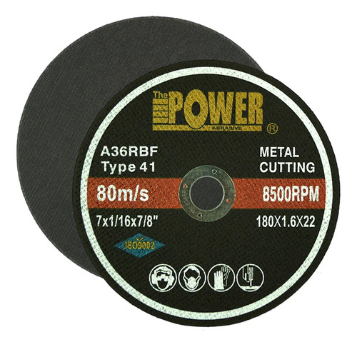 Disco Abrasivo Flex 7  X 7/8  180 X 22 Mm P-80 Ref.254 Power