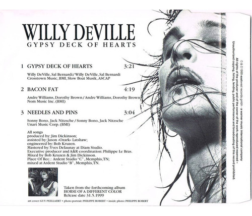 Cd Gypsy Deck Of Hearts (willy Deville) Estándar