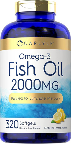Fish Oil Omega 3 2000mg Aceite De Pescado 320 Capsulas Dha 