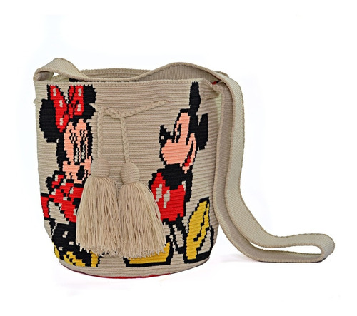 Mochila Wayuu Original 100% Diseño Disney (mickey Minnie)