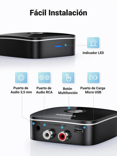 Receptor De Audio Bluetooth 5.0 A Rca O Aux3.5mm Ugreen