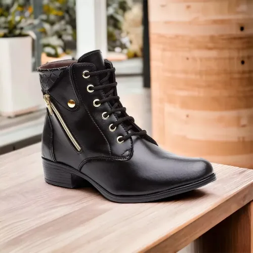 Botas femininas cano curto e best sale salto baixo