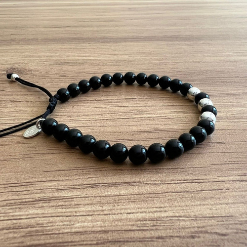 Imagen 3 de 9 de Pulsera Onix Ó Ojo De Tigre Con Plata 925 Ajustable Hombre