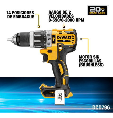 Kit Taladro Percutor/atornillador Powerstack 20v Max Dewalt Amarillo