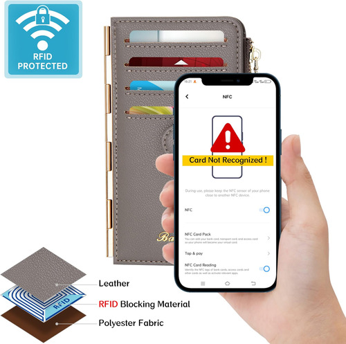 Tarjetero Badiya Con Bloqueo Rfid Para Mujer
