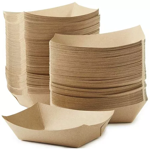 Green Direct Bandejas pequeñas de papel para comida/bandeja de comida  rápida para comer, paquete de 100