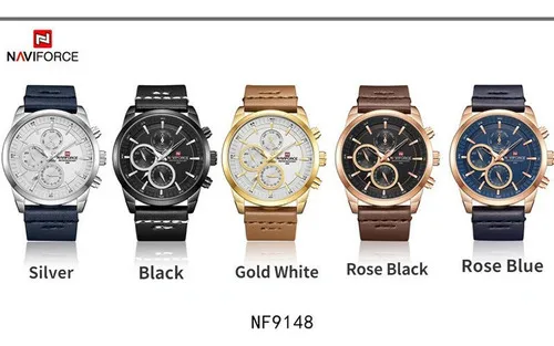Reloj pulsera Naviforce 9148 de cuerpo color negro anal gica