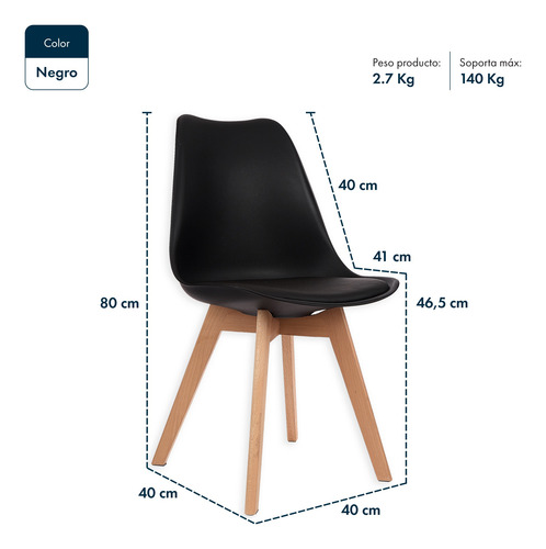 Silla De Comedor Tulip Eames Con Almohadon Gardenlife