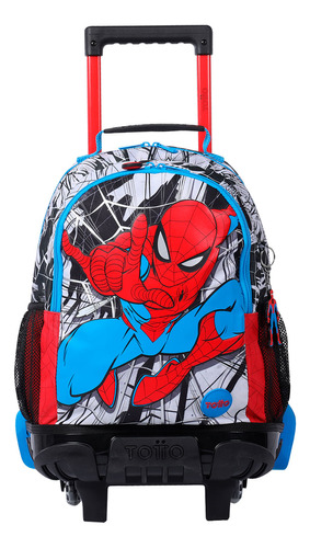 Morral Con Ruedas Niño Rue Bomper Spiderman City M Blanco