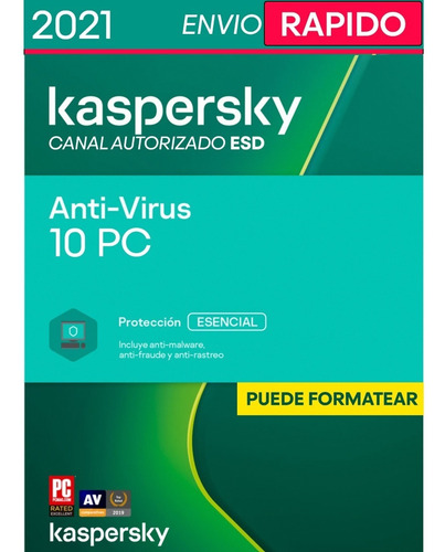 Imagen 1 de 4 de Kaspersky Antivirus 10 Pc 1 Año Licencia Original